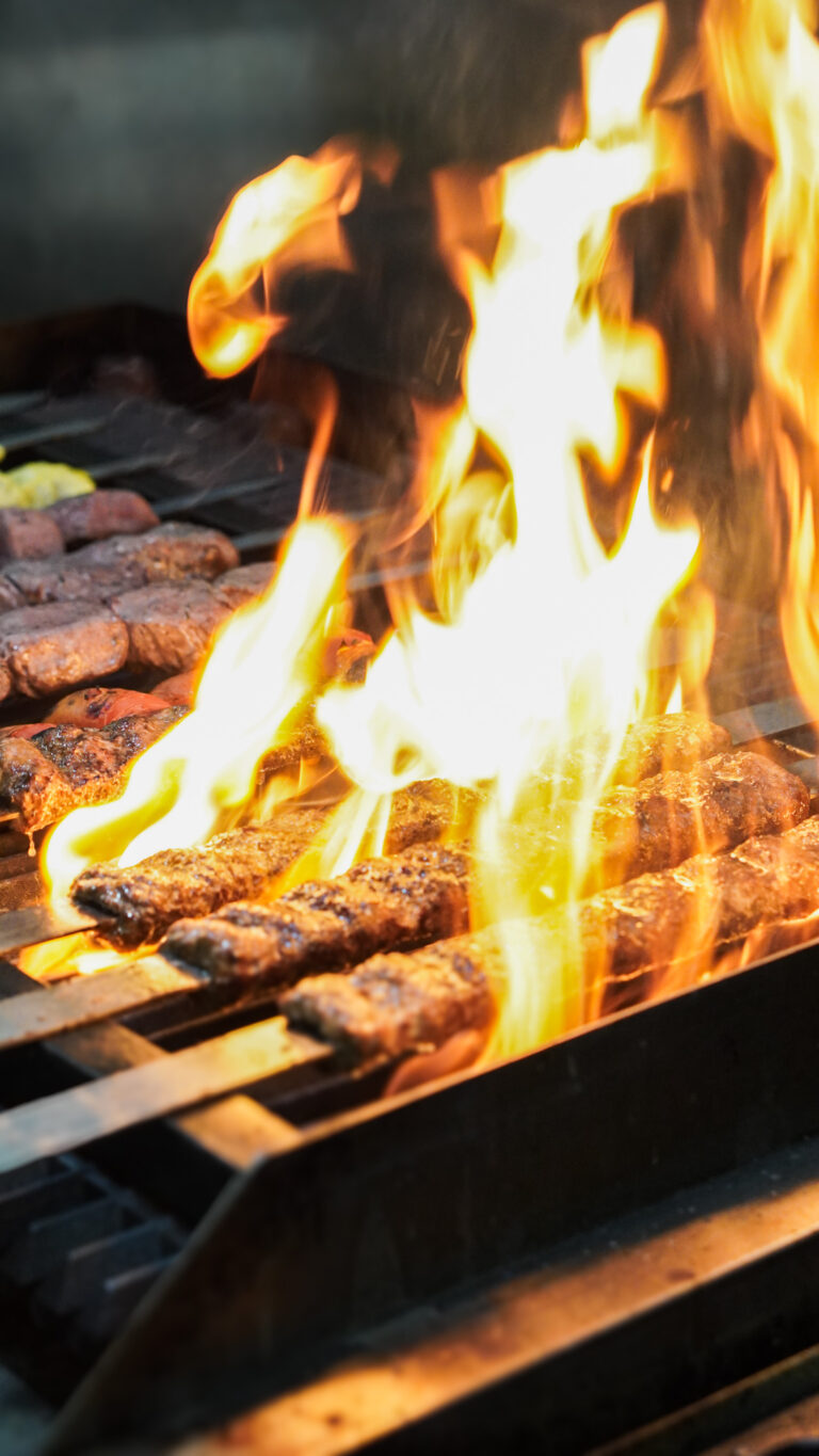 Flame broiled kabobs at Linworth Grill in Columbus Ohio”