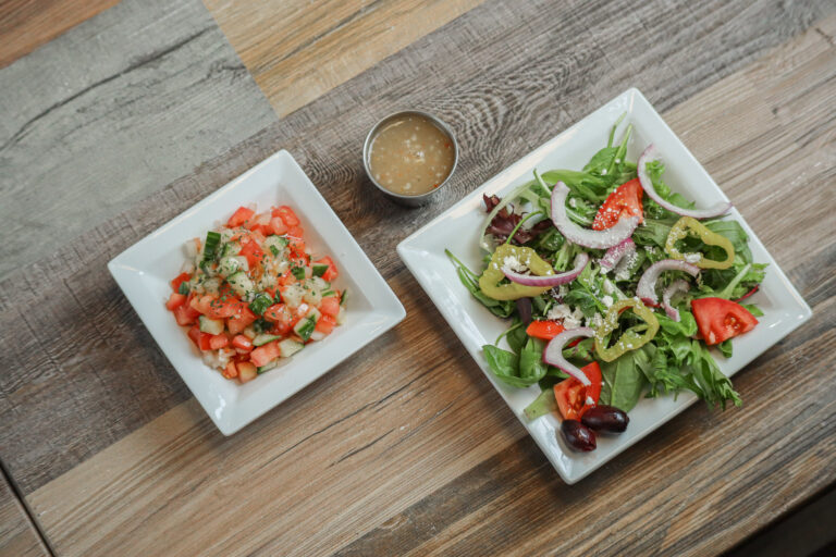 House and greens salad with side dressing at Linworth Grill in Columbus Ohio”
